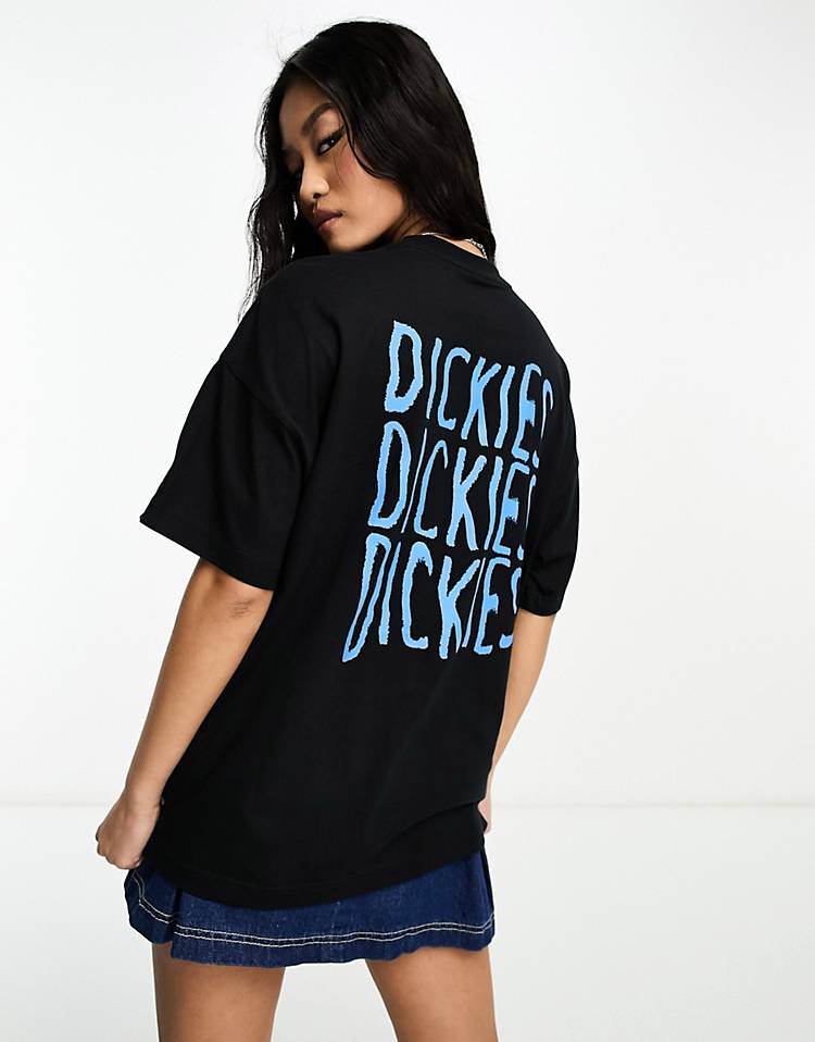 Dickies creswell T-shirt with wavy back print in black